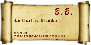 Barthalis Blanka névjegykártya